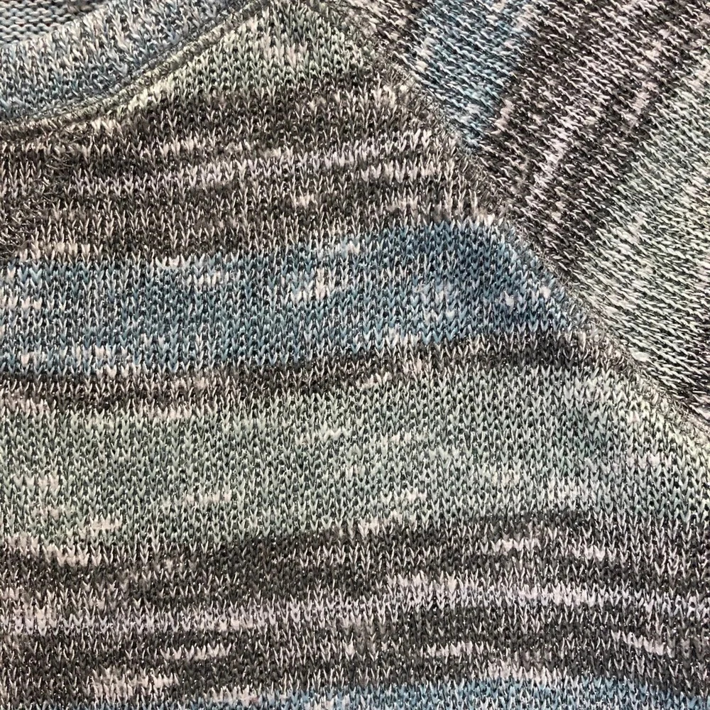 Ruby Rd Blue/Green/Gray Steiped Sweater - Picture 3 of 5